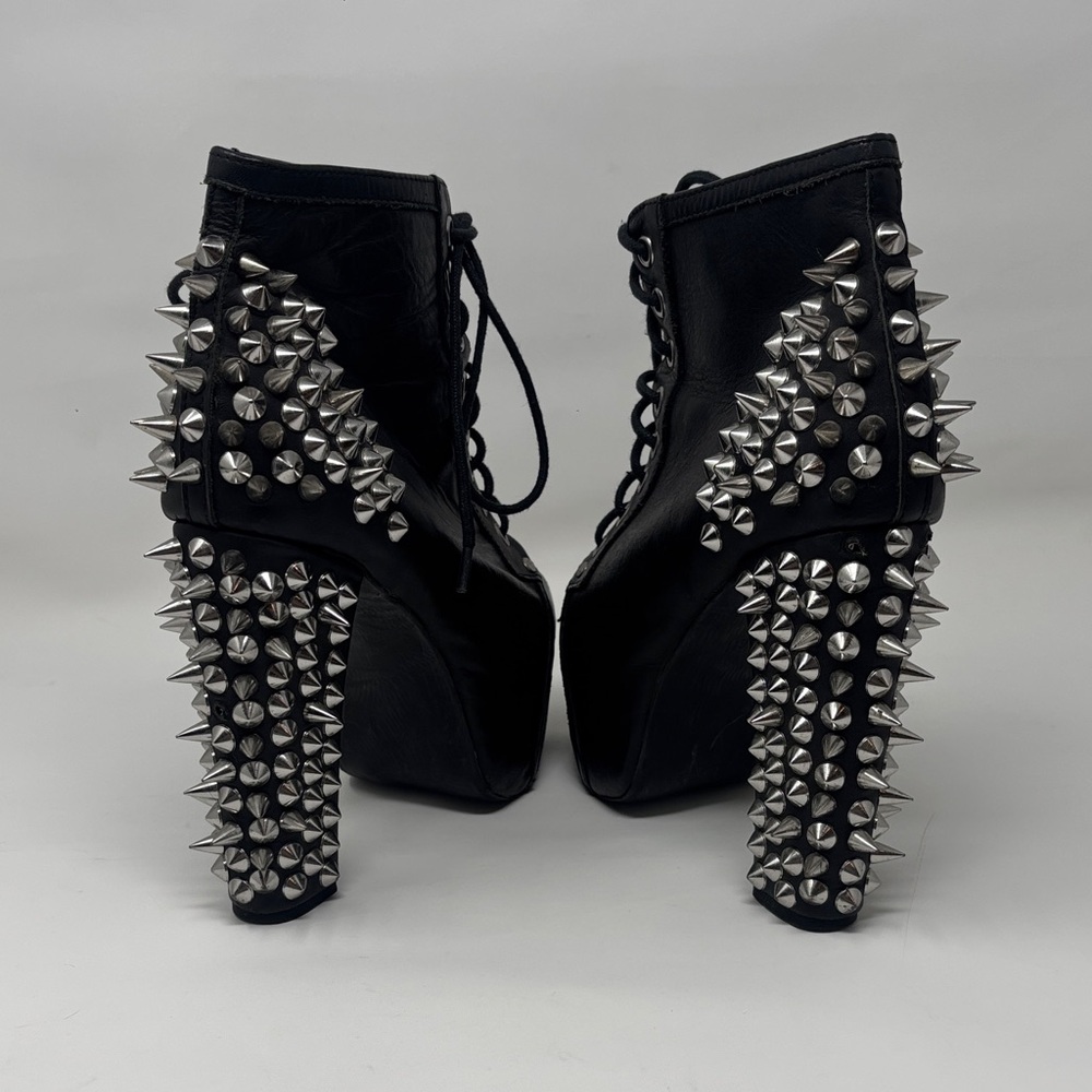 Jeffrey Campbell Black Heels with Silver Spikes